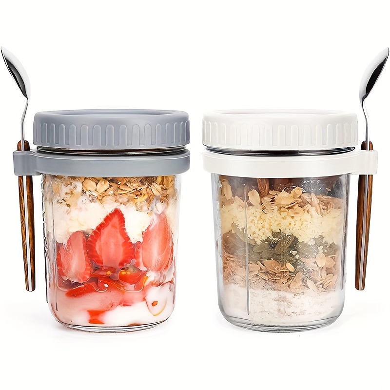 Food Storage Set Glass - Taza de vidrio para avena, recipiente