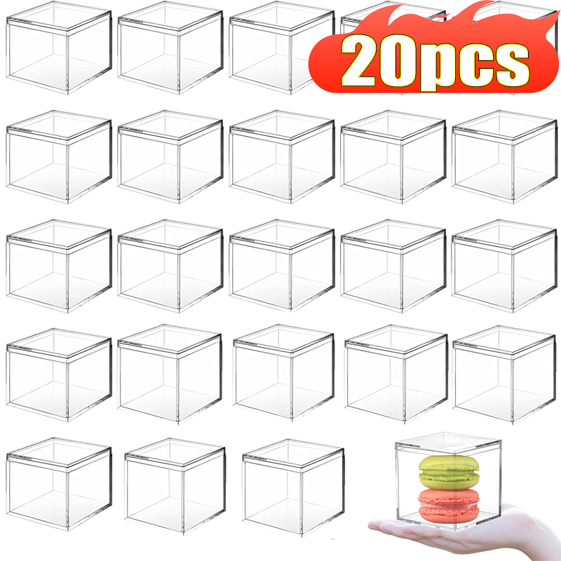 Xmas Food Storage Containers - Cajas acrílicas transparentes con cubierta, organizador