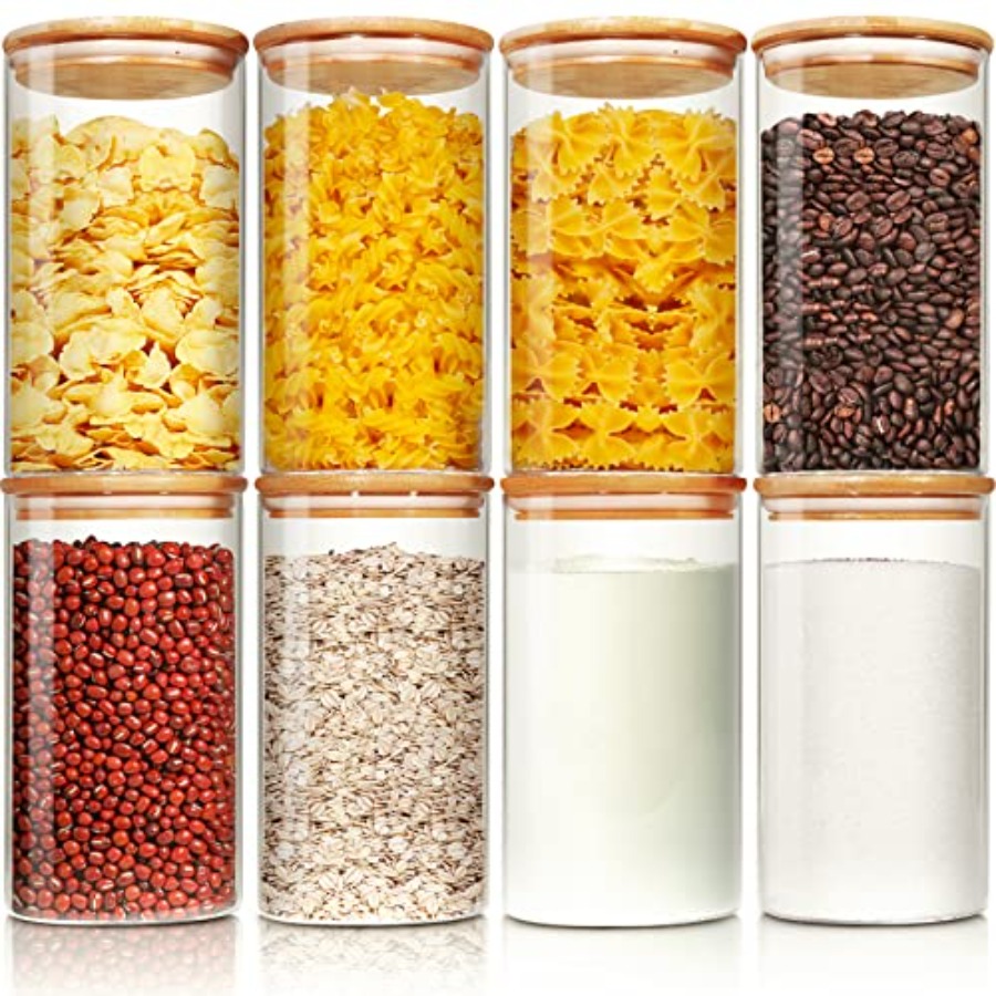 Food Storage Set Glass - Frascos de vidrio con tapas de