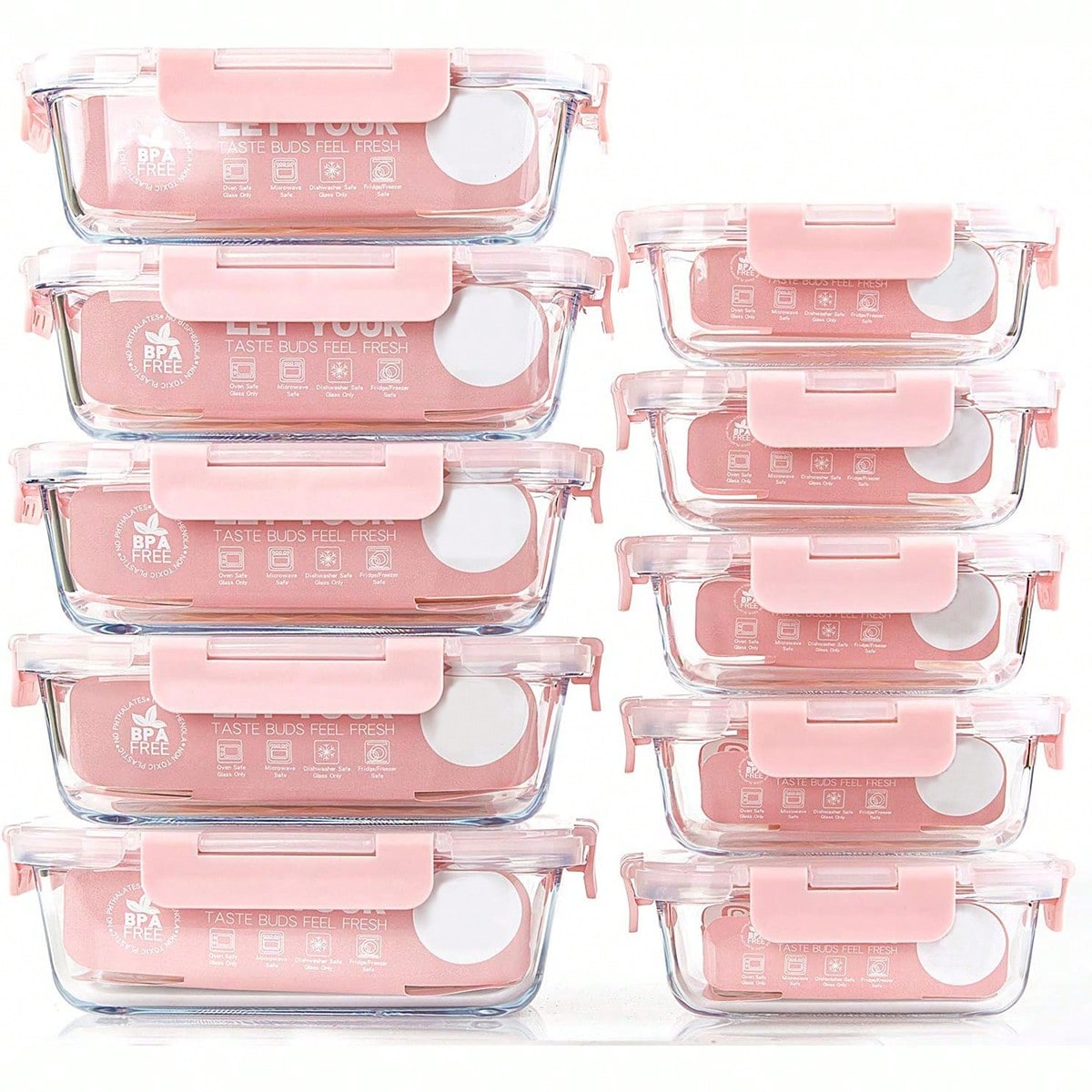Food Storage Quart - Paquete de 10 recipientes de vidrio