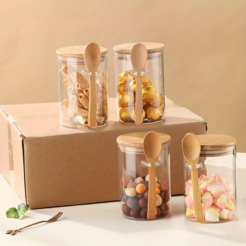 Food Storage Set Glass - Tarro de dulces de 280 ml,