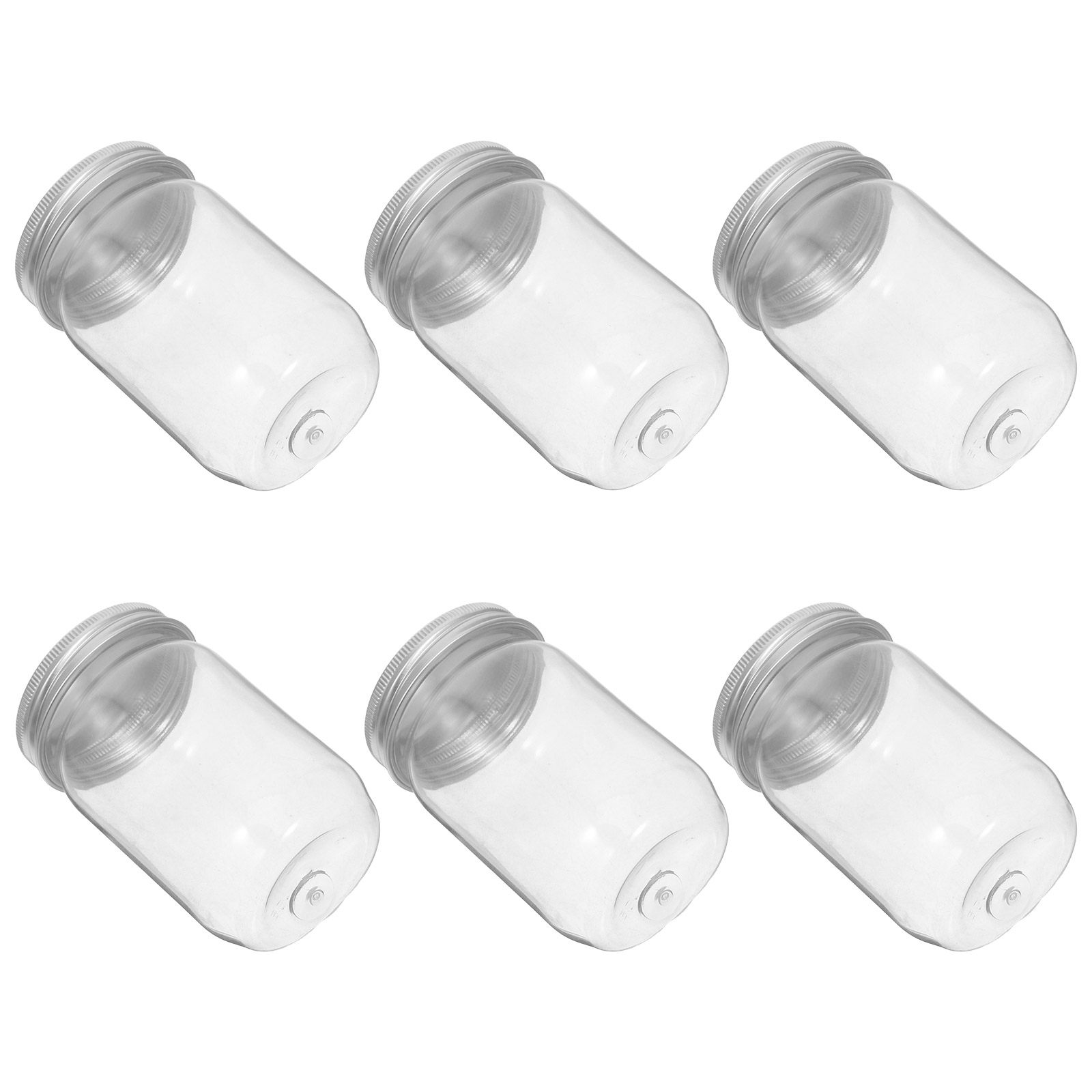 Food Storage Lid - 6 Frascos de Plástico Transparente con