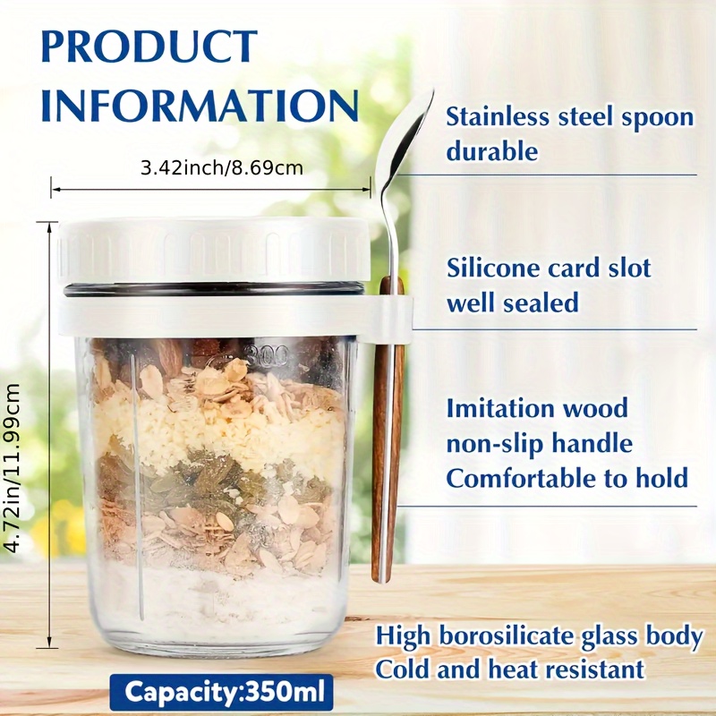 Taza de vidrio para avena, rec - Food Storage Set Glass reseña y precio
