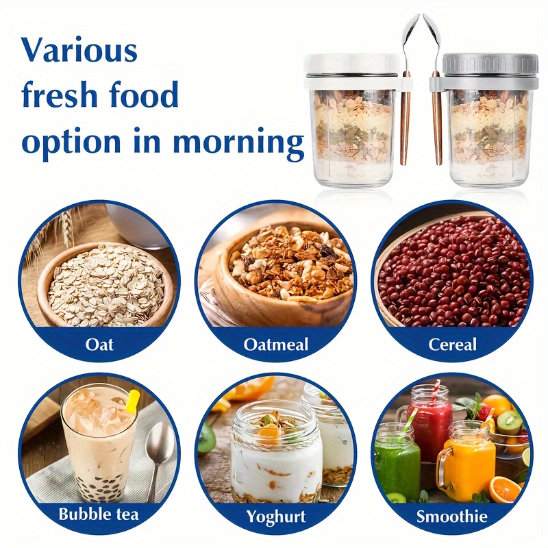 Taza de vidrio para avena, rec - Food Storage Set Glass reseña y precio