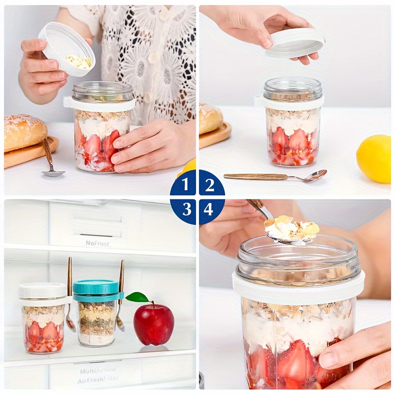 Taza de vidrio para avena, rec - Food Storage Set Glass reseña y precio