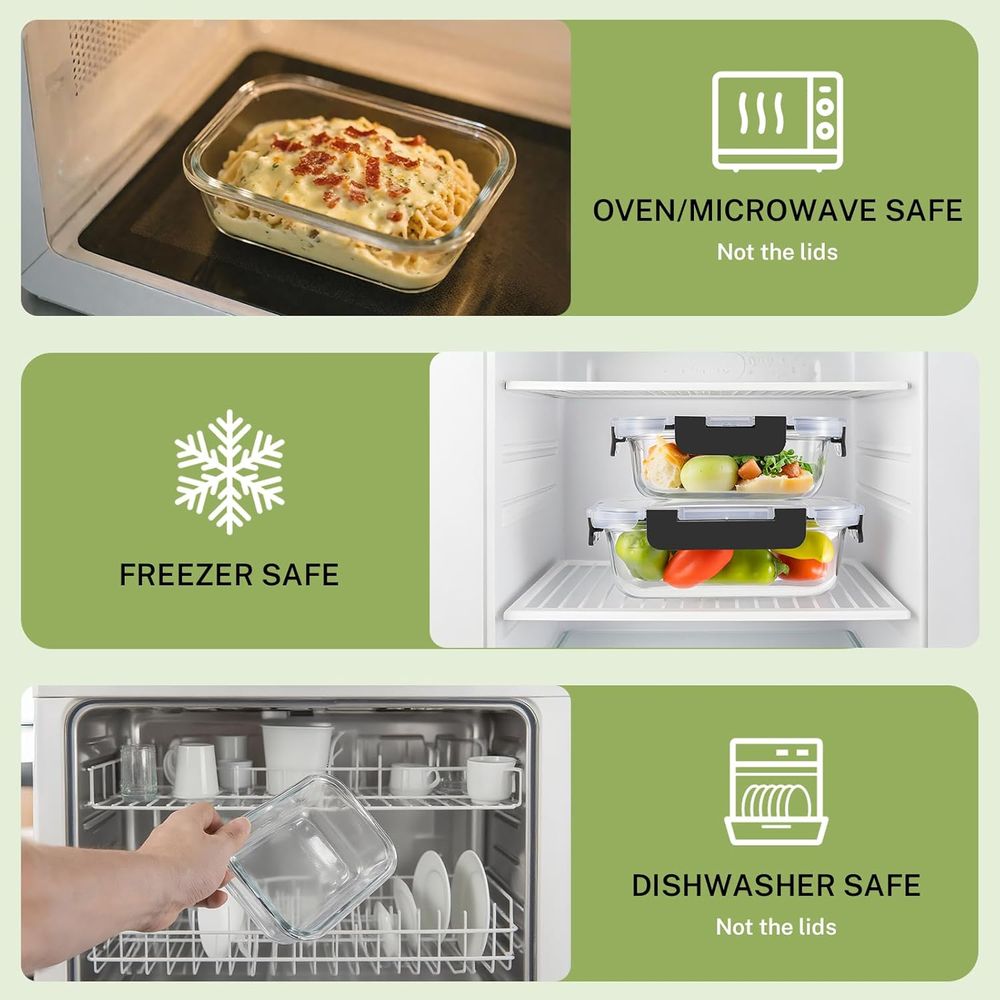 Juego de 8 Recipientes de Vidr - Food Storage Set Glass reseña y precio