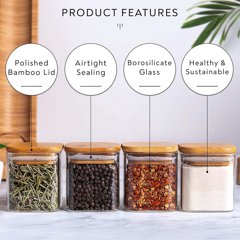 Juego de frascos de vidrio de  - Food Storage Set Glass reseña y precio