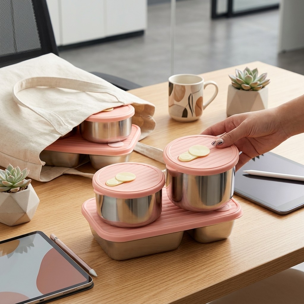 Lonchera de Acero Inoxidable 3 - Food Storage Containers B&M reseña y precio