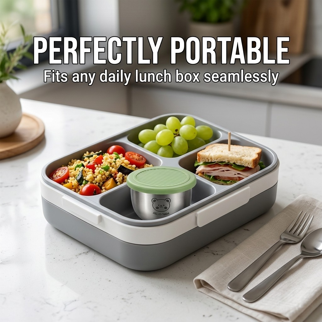 Caja de salsa de acero inoxida - Food Storage Containers B&M reseña y precio