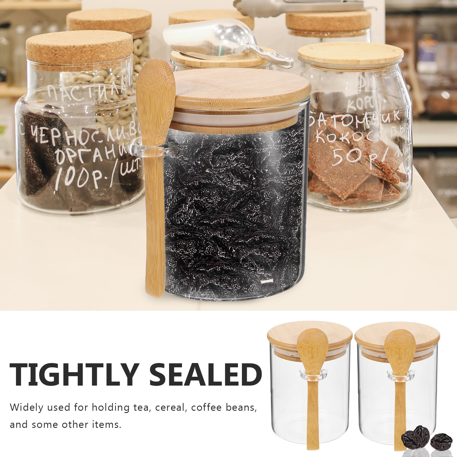 2 recipientes transparentes pa - Food Storage Jar Glass reseña y precio