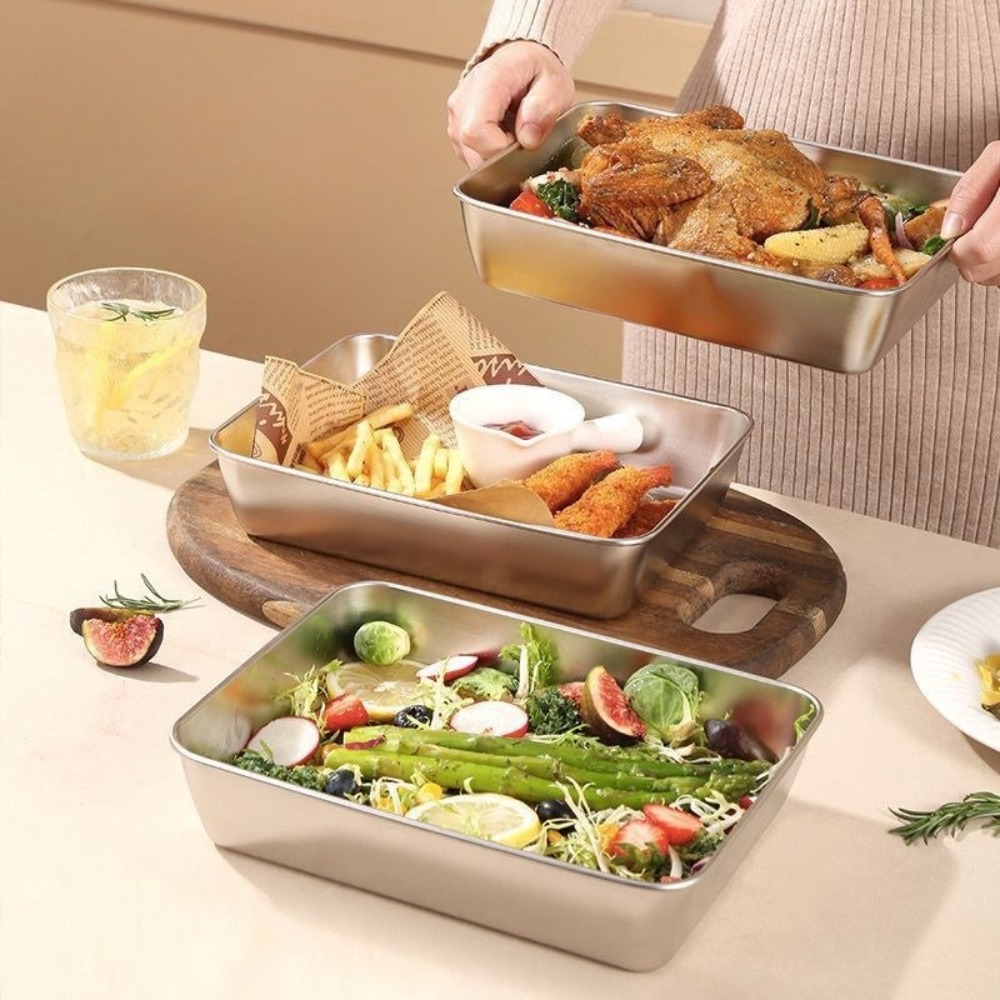 Bandeja de Servicio de Acero I - Food Storage For Room reseña y precio