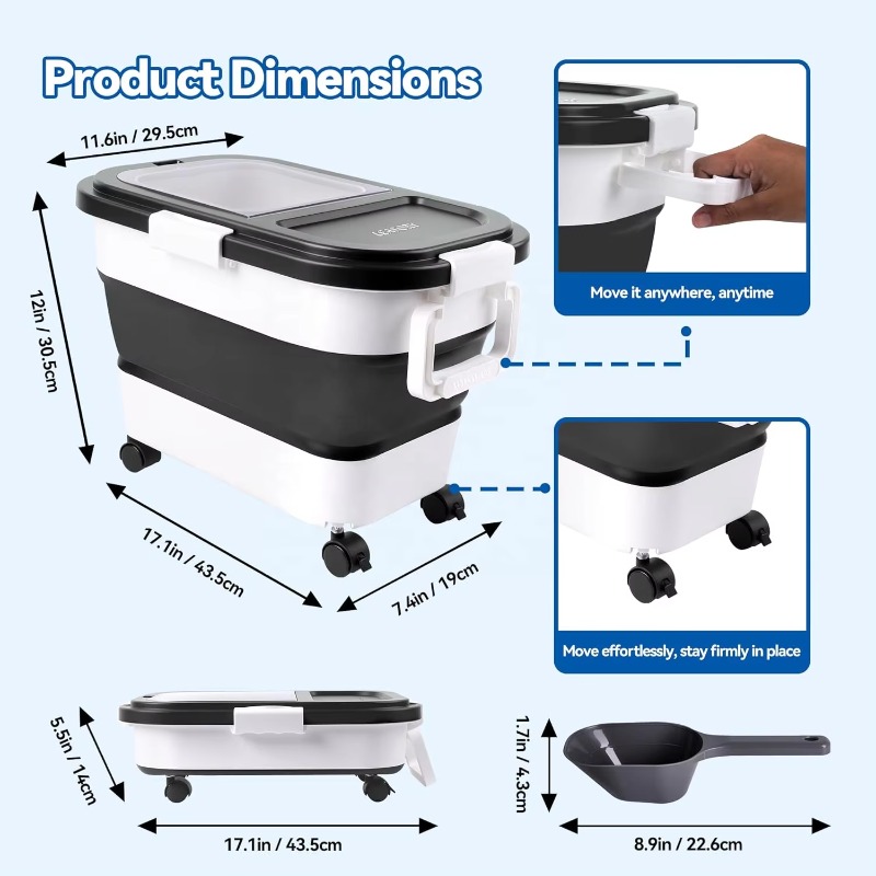 Contenedor de Almacenamiento d - Food Storage With Wheels reseña y precio