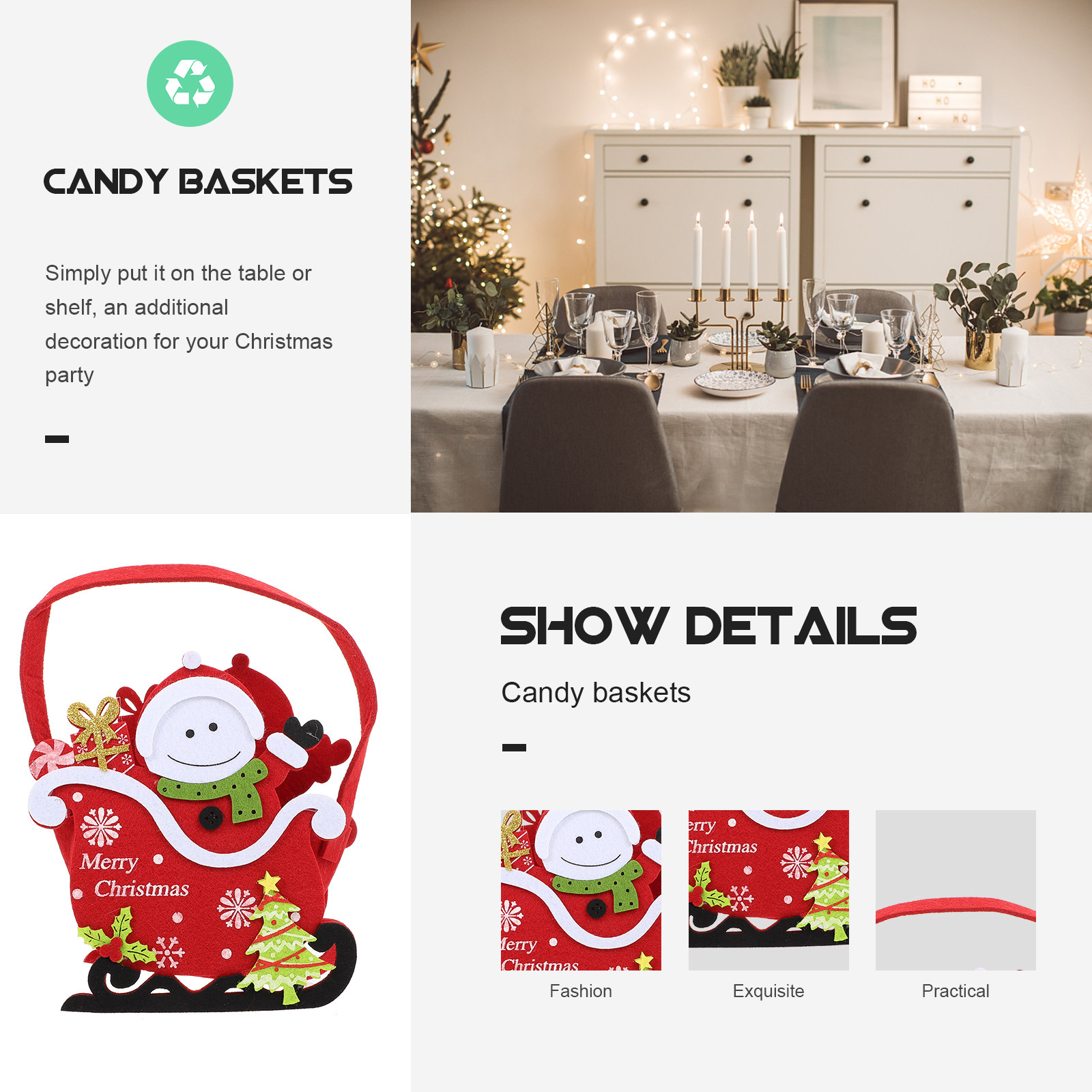 Cesta de dulces navideños, con - Xmas Food Storage Containers reseña y precio