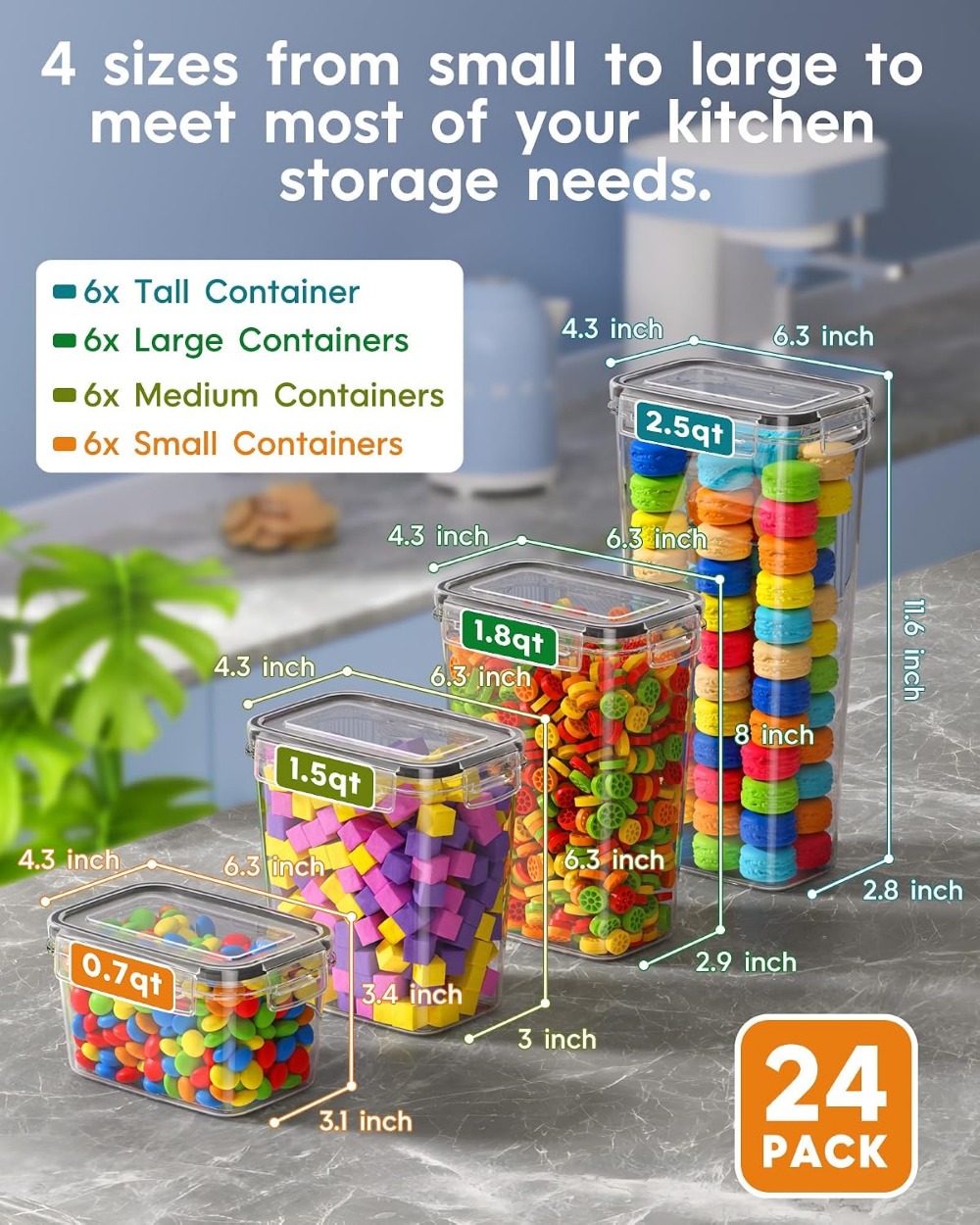 24 Recipientes Herméticos para - Food Storage Lid reseña y precio