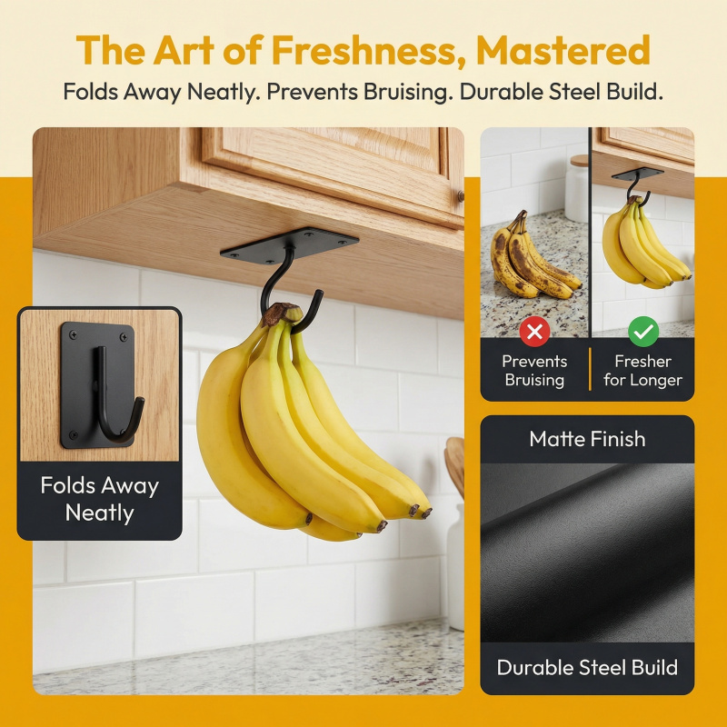 Gancho Adhesivo de Metal Negro - Food Storage For Room reseña y precio