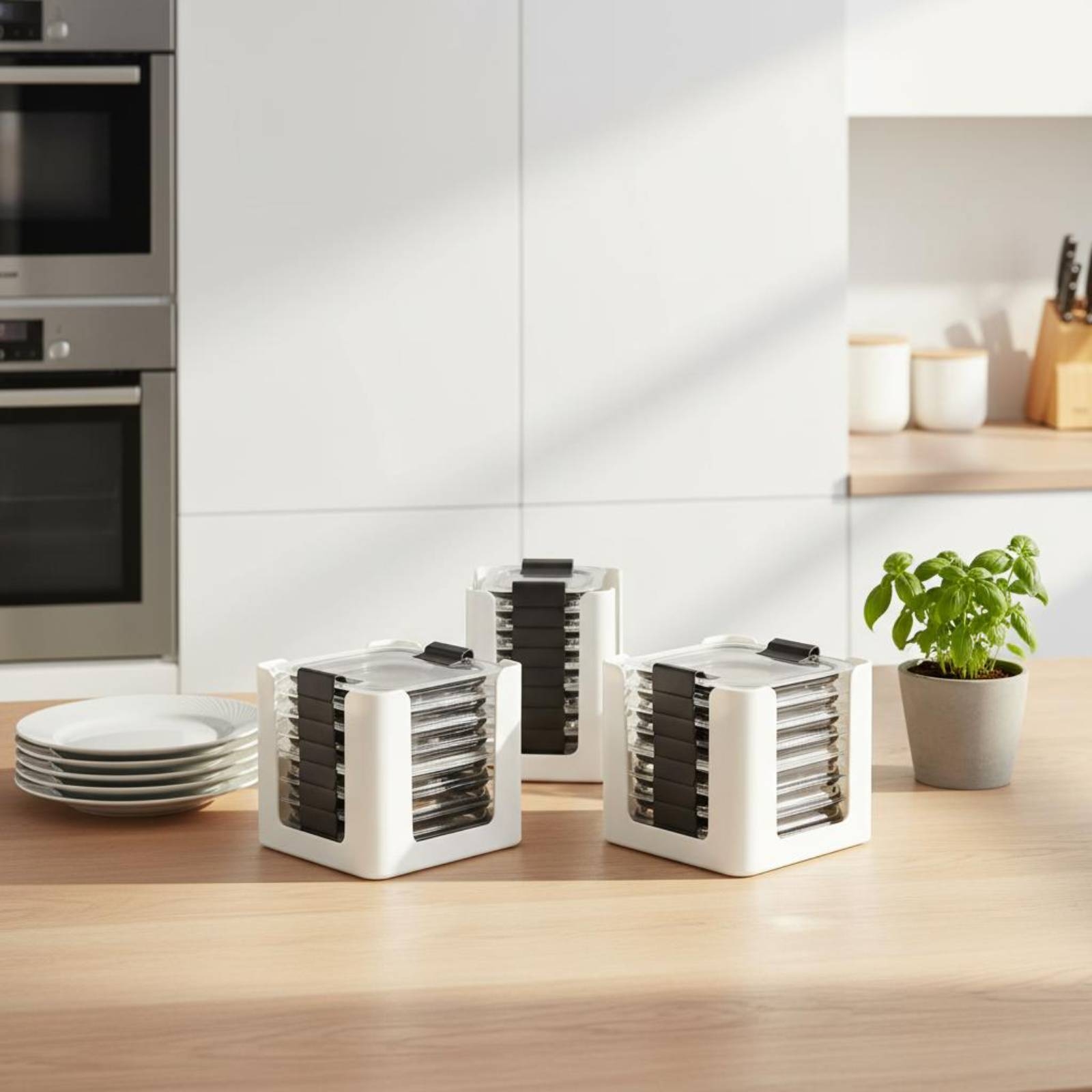 Organizador de tapas de recipi - Food Storage Lid reseña y precio